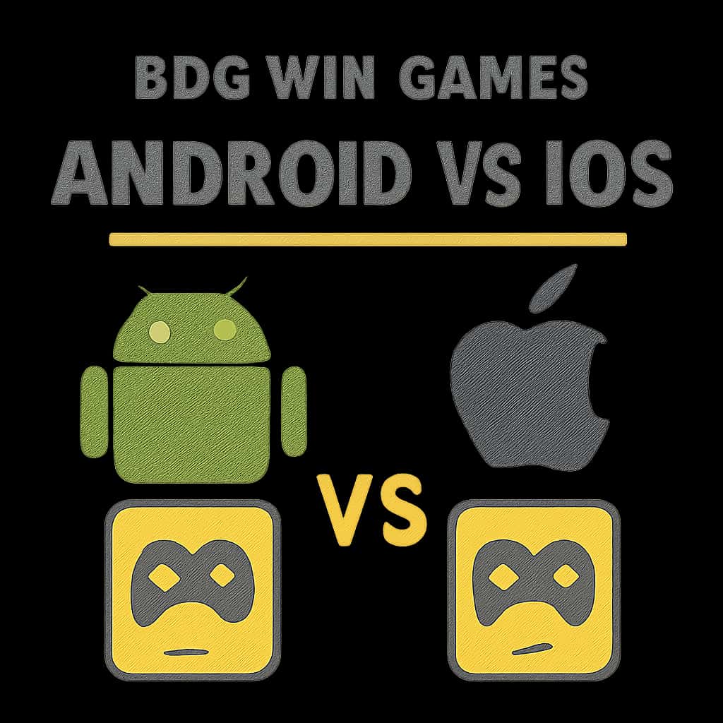An educational diagram illustrating the differences between BDG Win Games on Android and iOS.