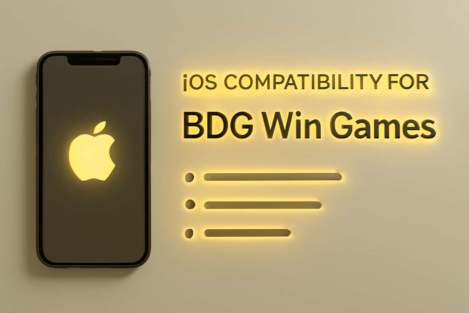 Informational graphic depicting iOS compatibility for BDG Win Games.