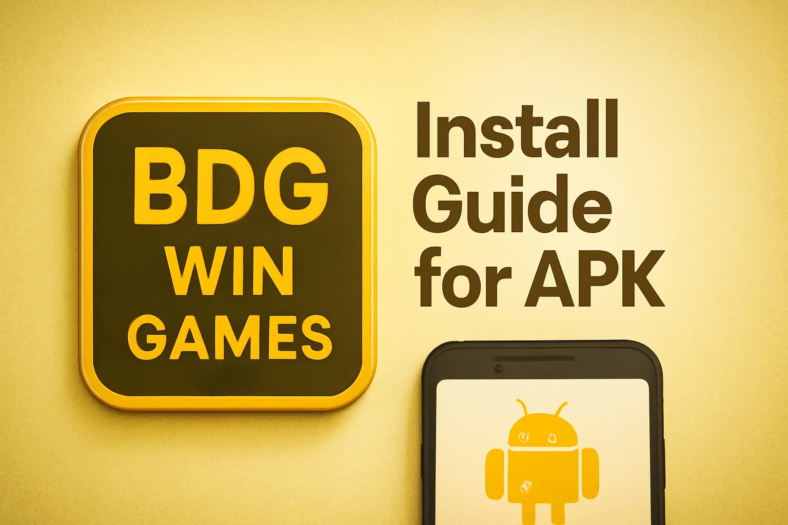 Informational scene illustrating the installation process for BDG Win Games APK.