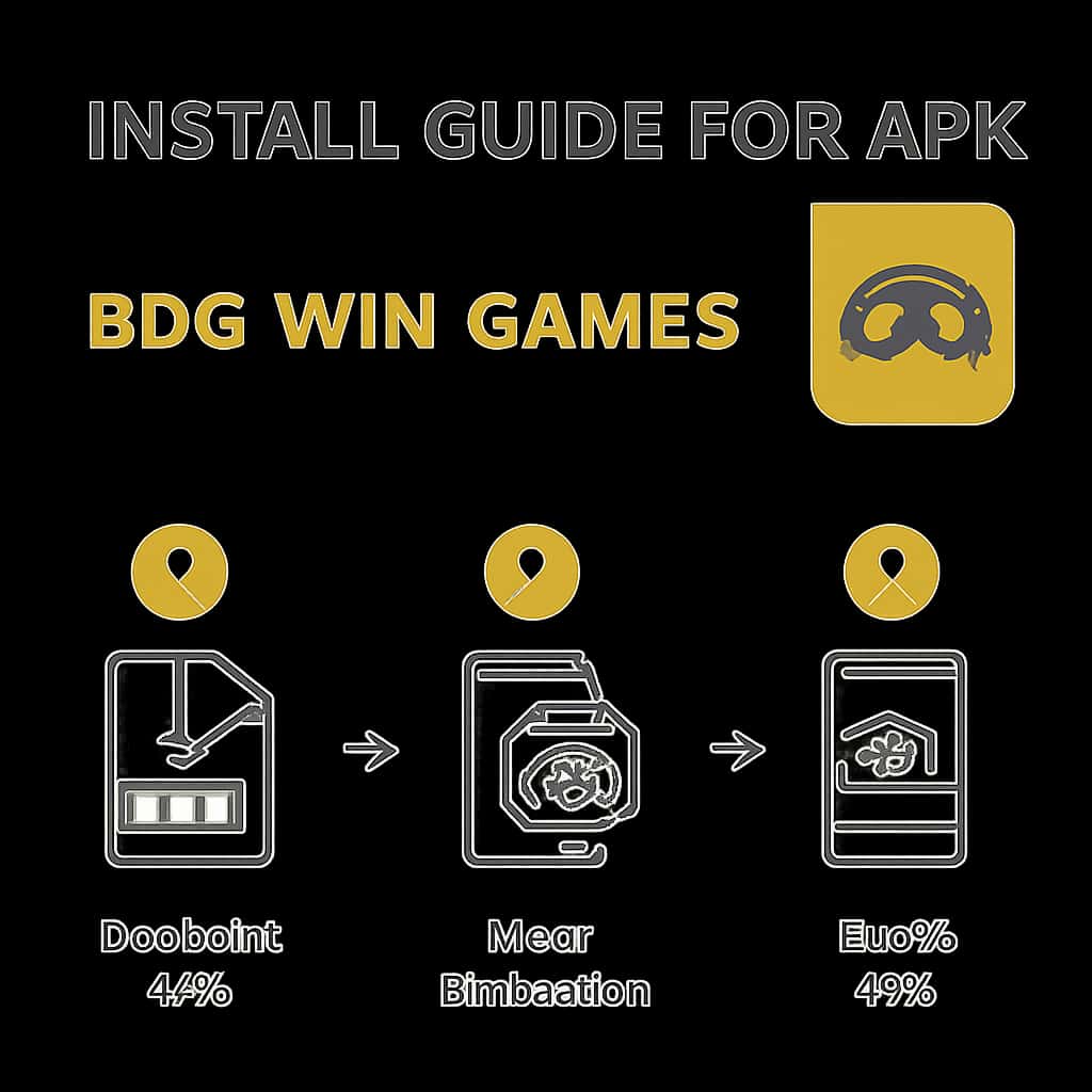 Diagram illustrating steps for installing BDG Win Games APK.