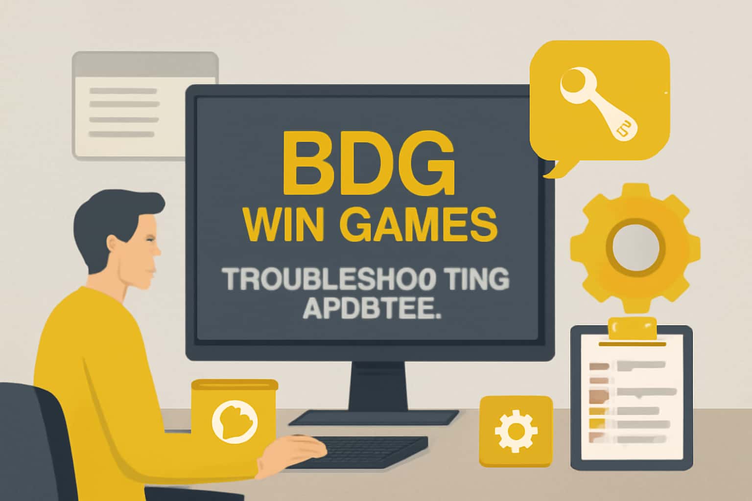 Informational graphic on troubleshooting updates for BDG Win Games.
